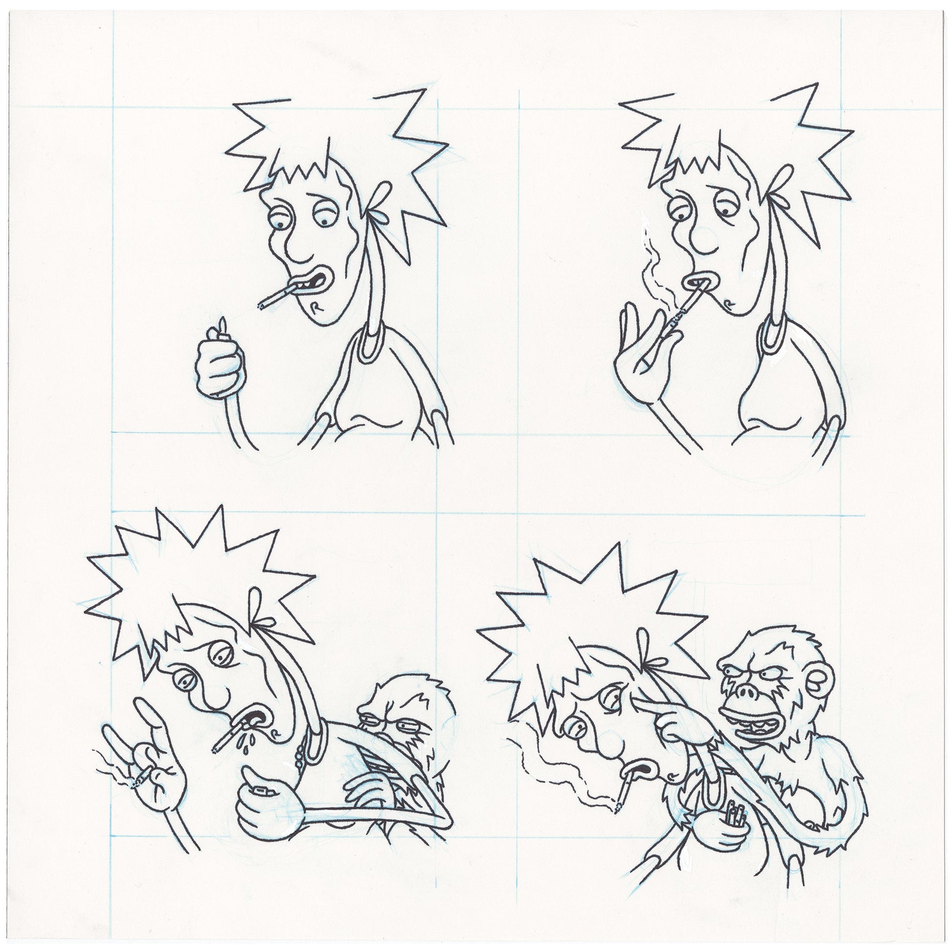 &quot;Smoking Ape&quot; Drawing