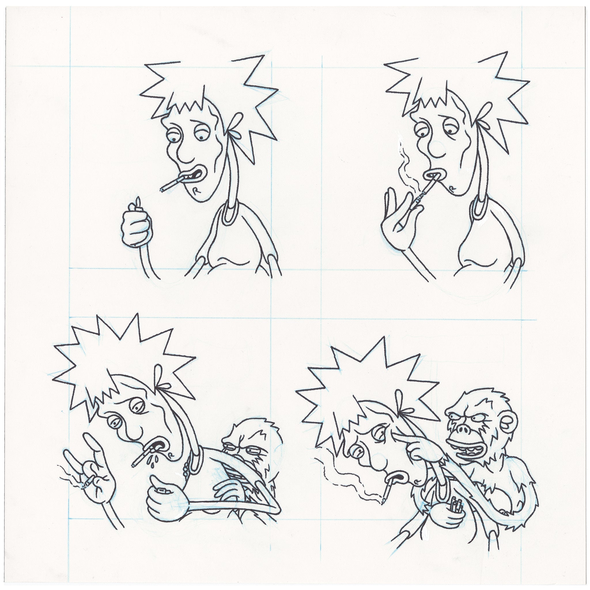 &quot;Smoking Ape&quot; Drawing