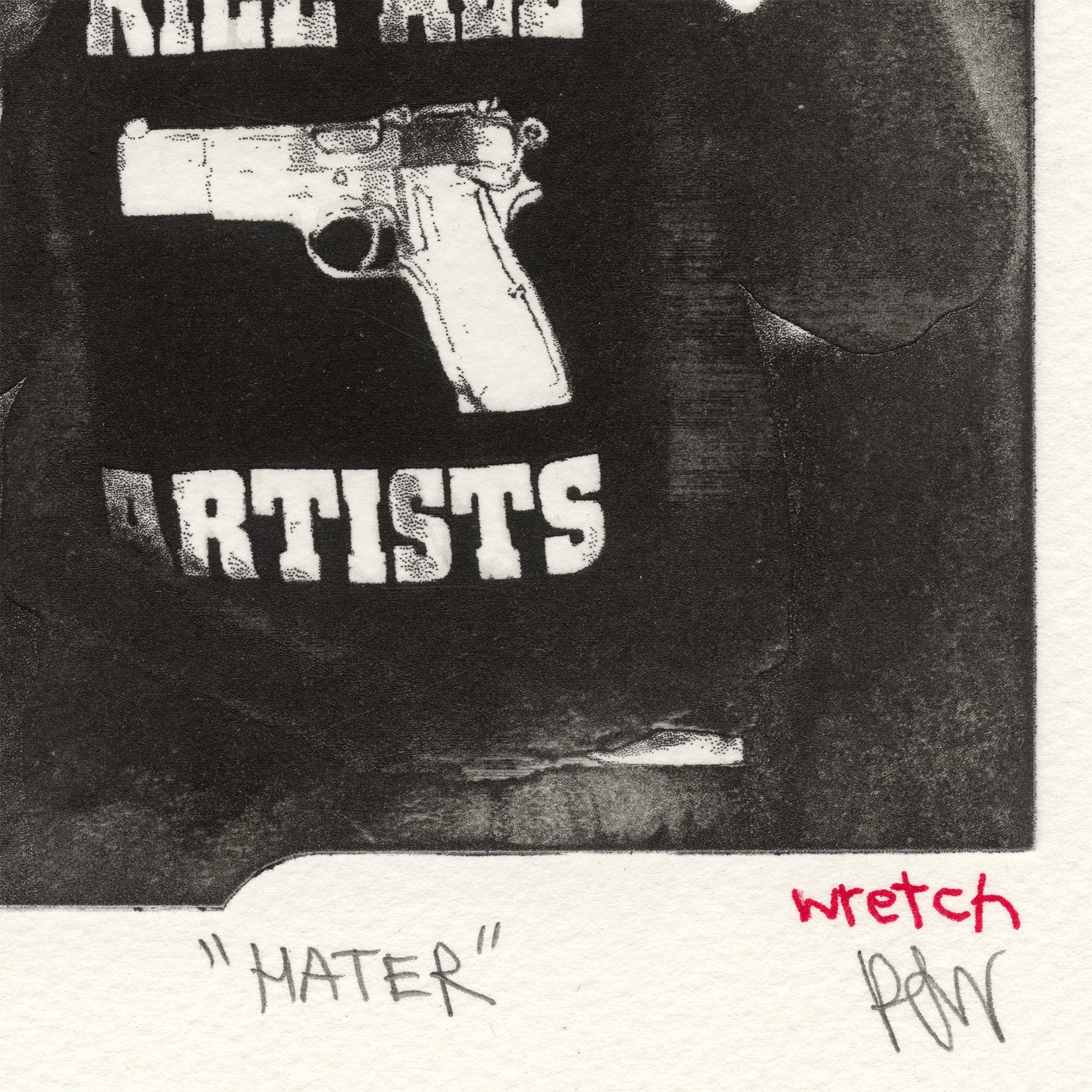 &quot;Hater&quot; Intaglio Print