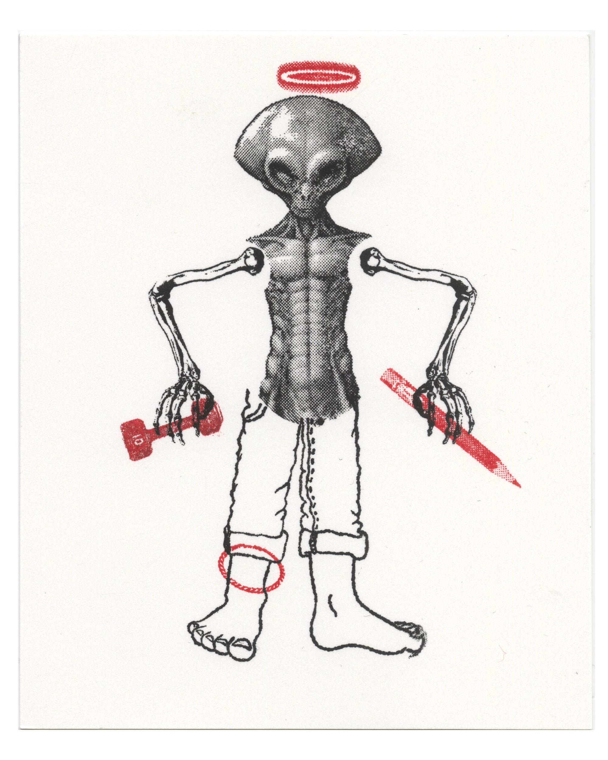 "Alien Skele 2" Original CE Print