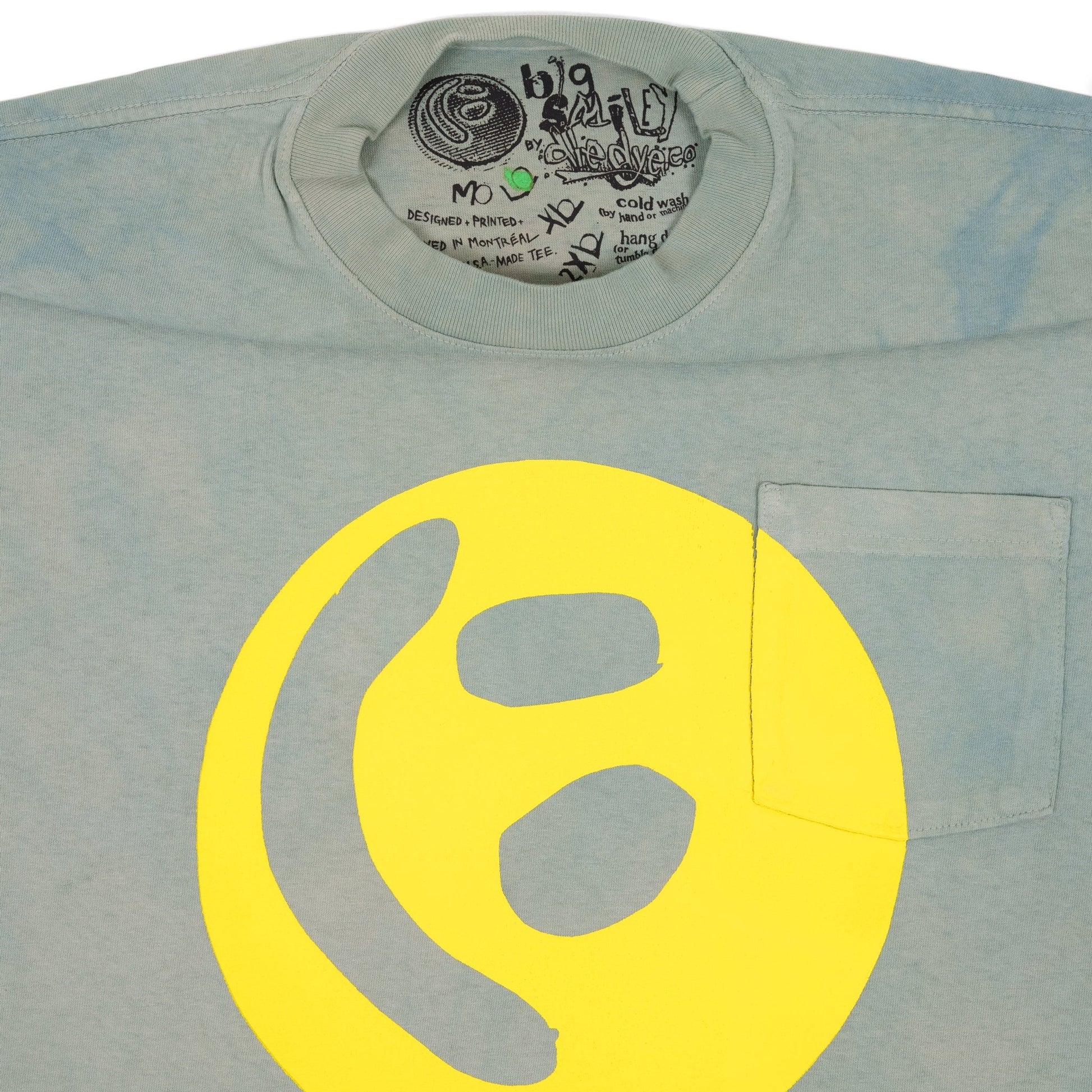 Big Smiley Pocket Tee [Sage]