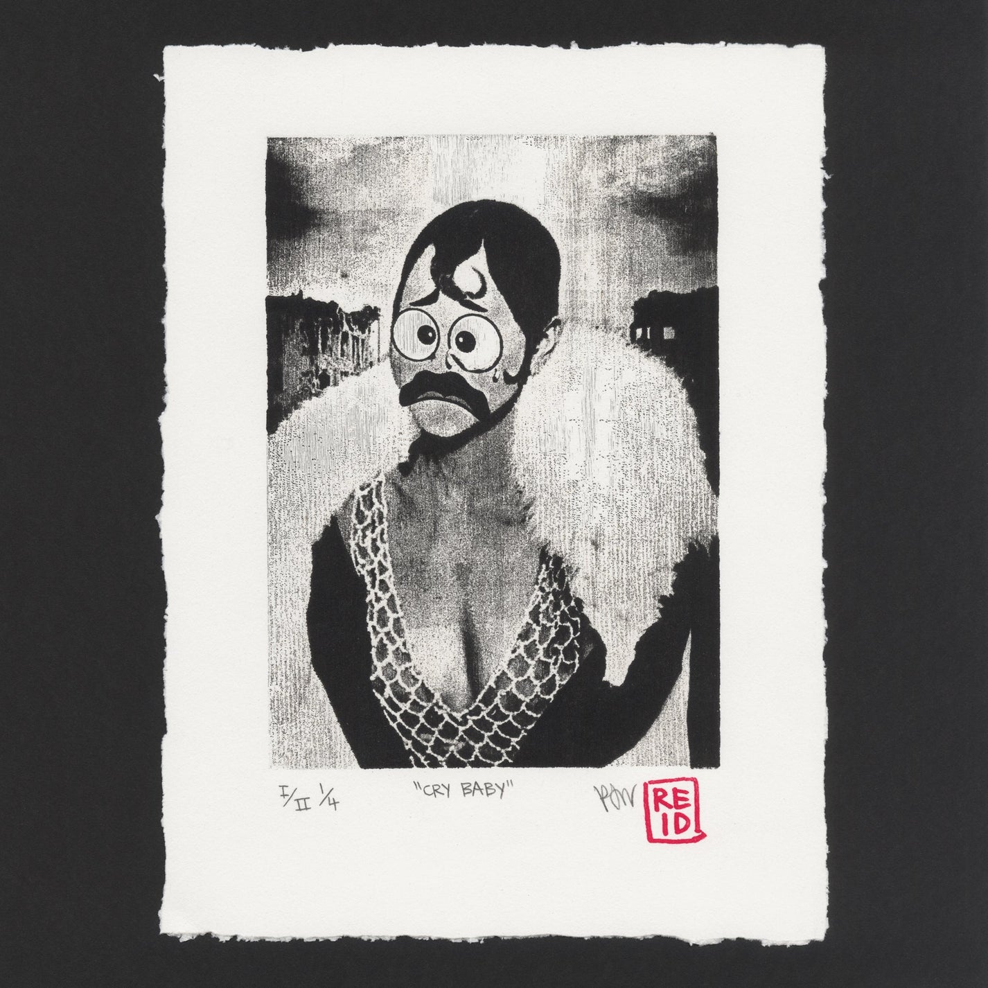 &quot;Cry Baby&quot; Woodblock Print