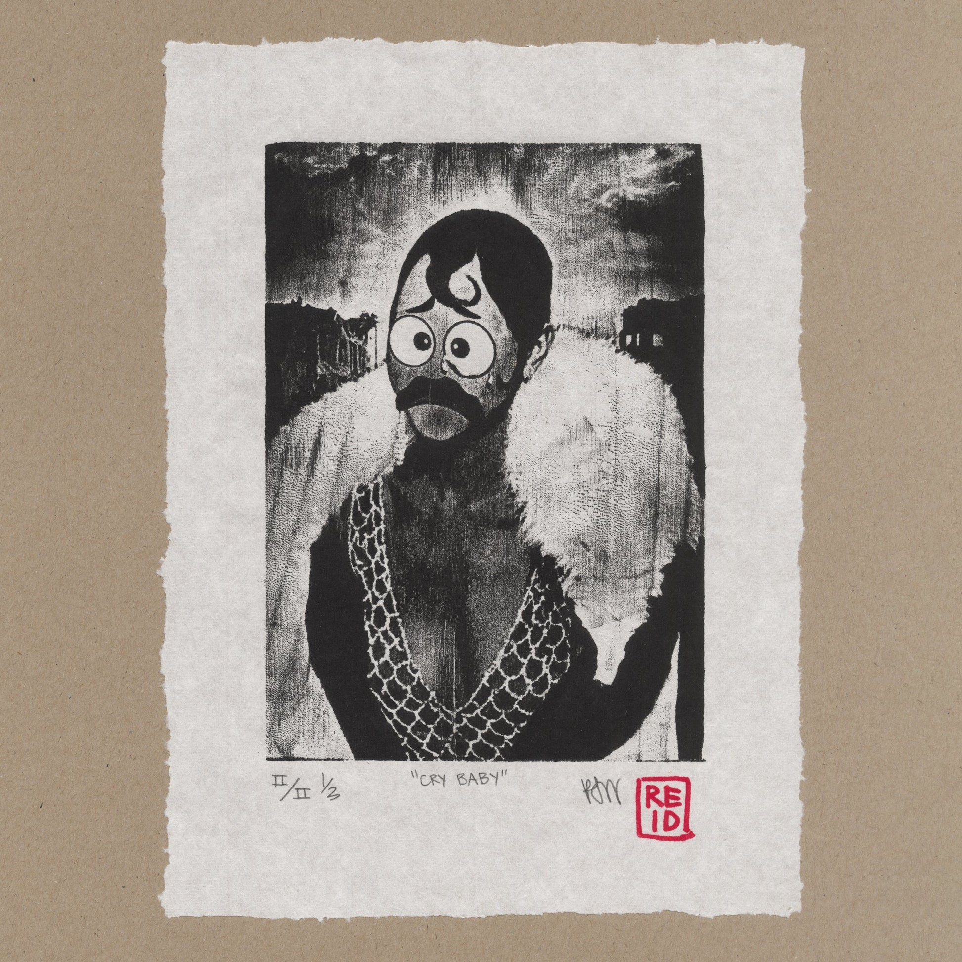 &quot;Cry Baby&quot; Woodblock Print