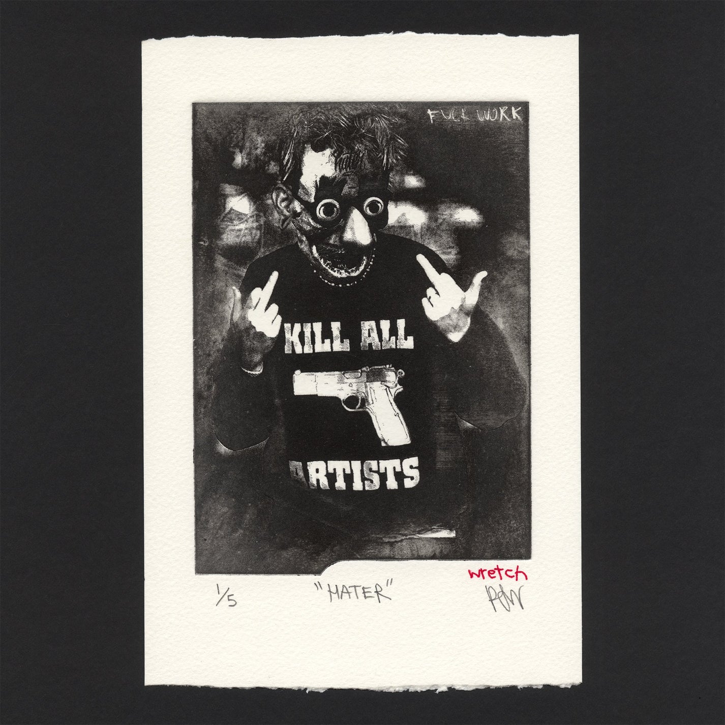 &quot;Hater&quot; Intaglio Print