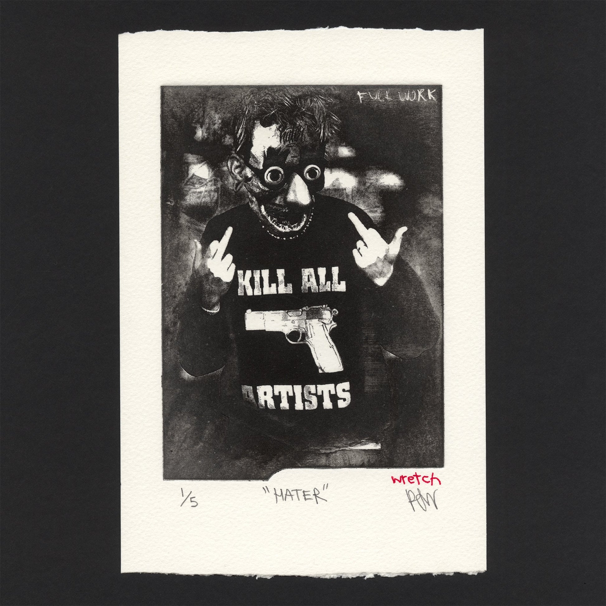 &quot;Hater&quot; Intaglio Print