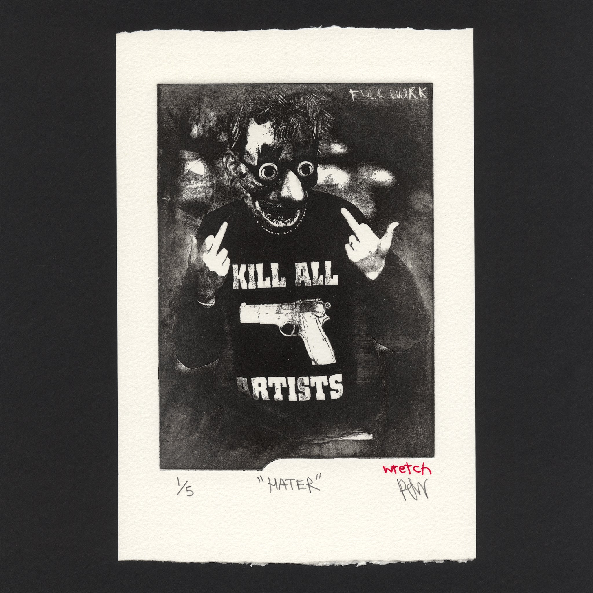 &quot;Hater&quot; Intaglio Print