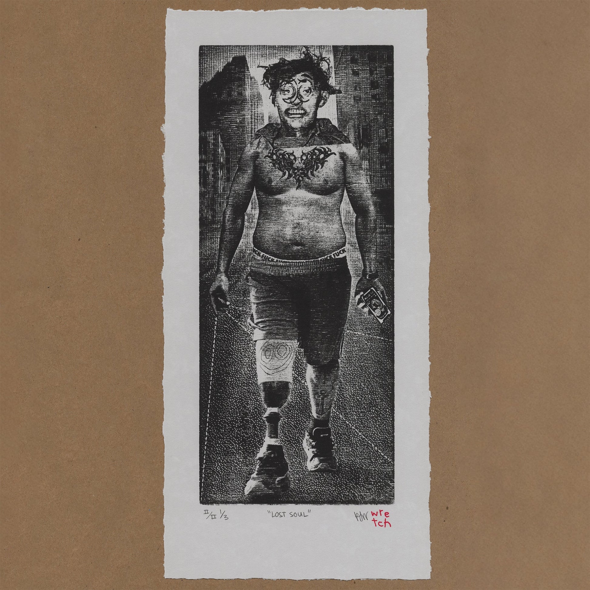 &quot;Lost Soul&quot; Woodblock Print