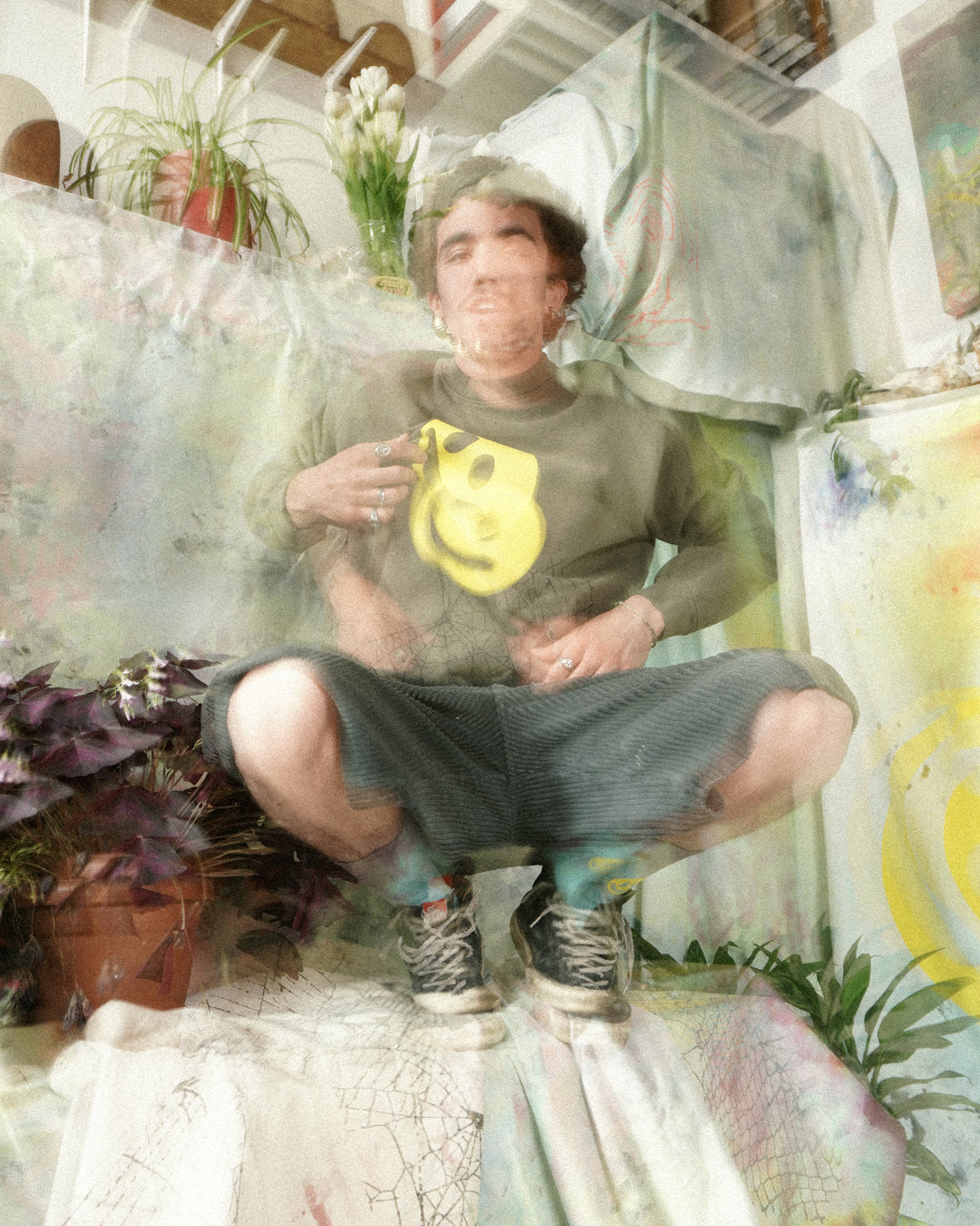 Big Smiley Crewneck [Army]