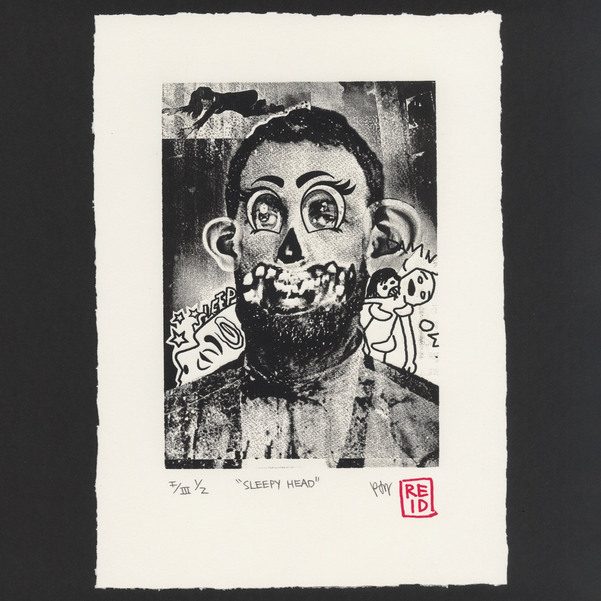 &quot;Sleepy Head&quot; Woodblock Print