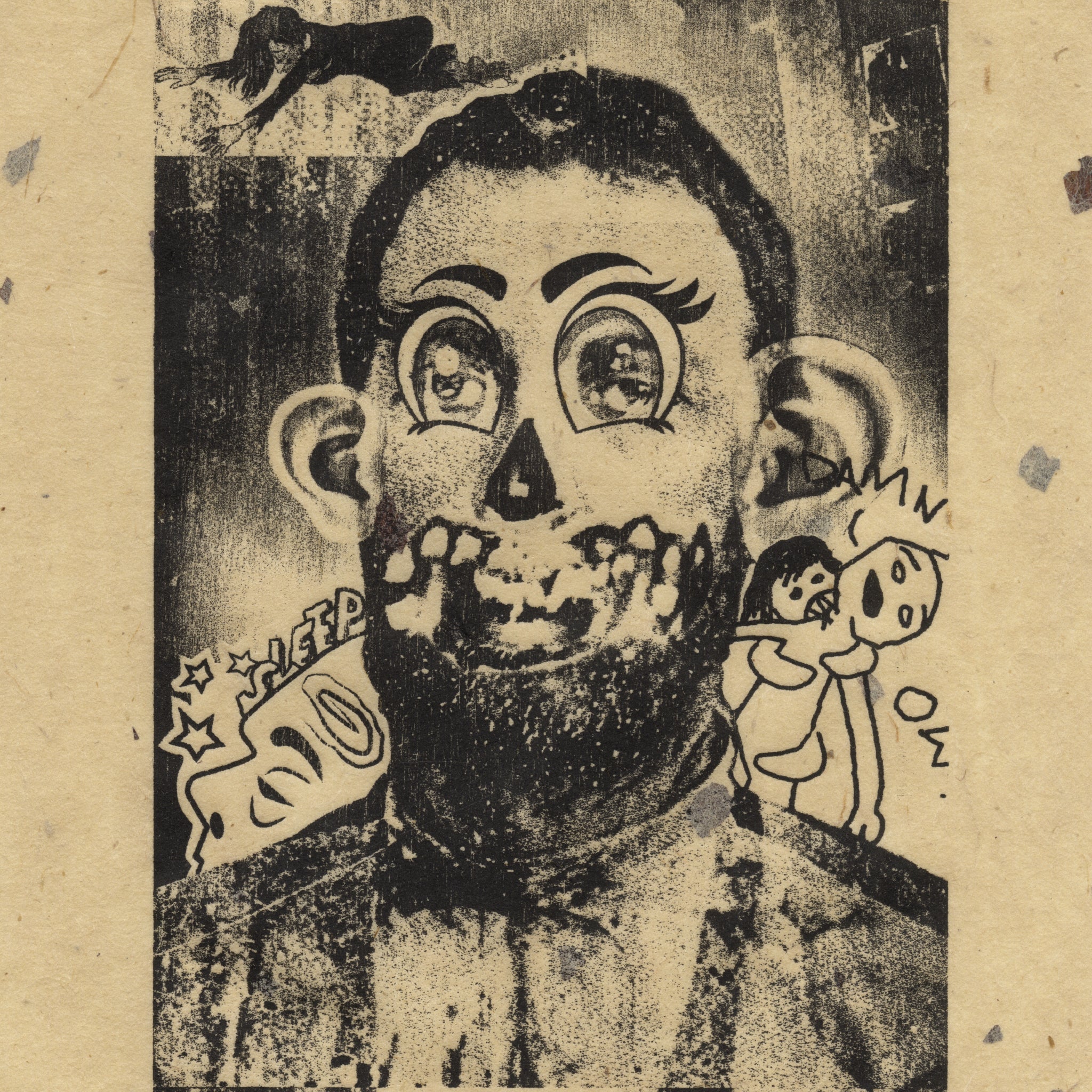 &quot;Sleepy Head&quot; Woodblock Print