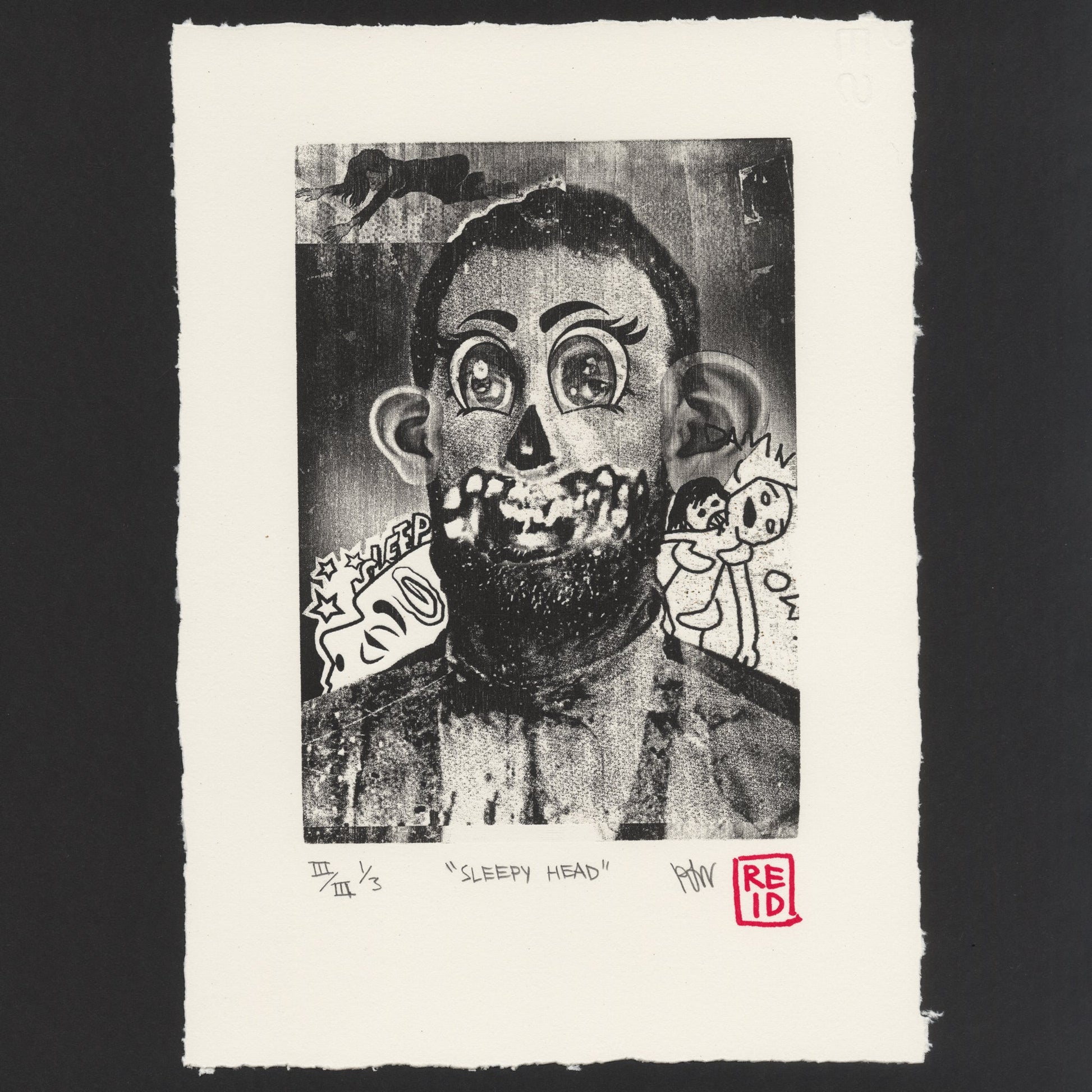 &quot;Sleepy Head&quot; Woodblock Print