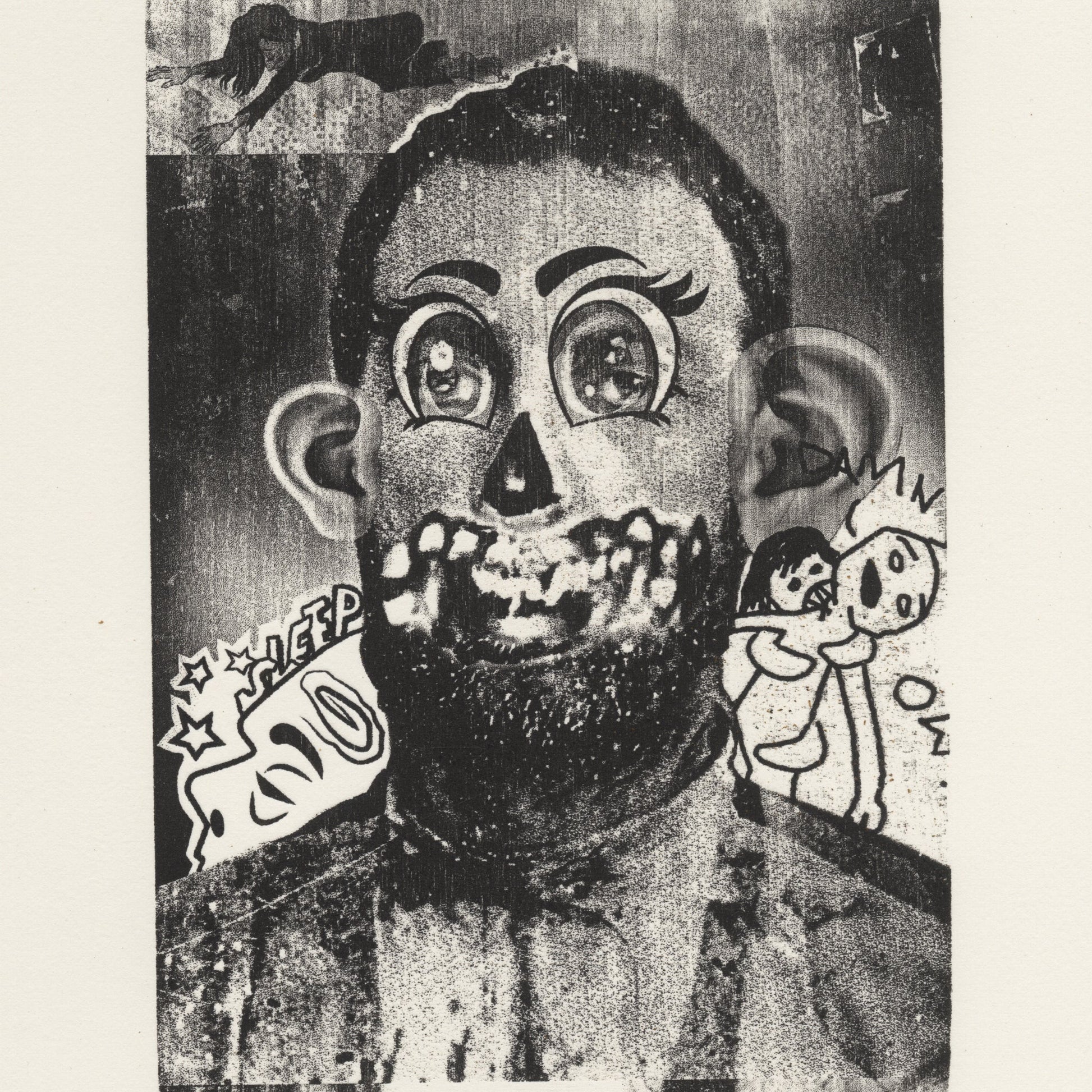 &quot;Sleepy Head&quot; Woodblock Print