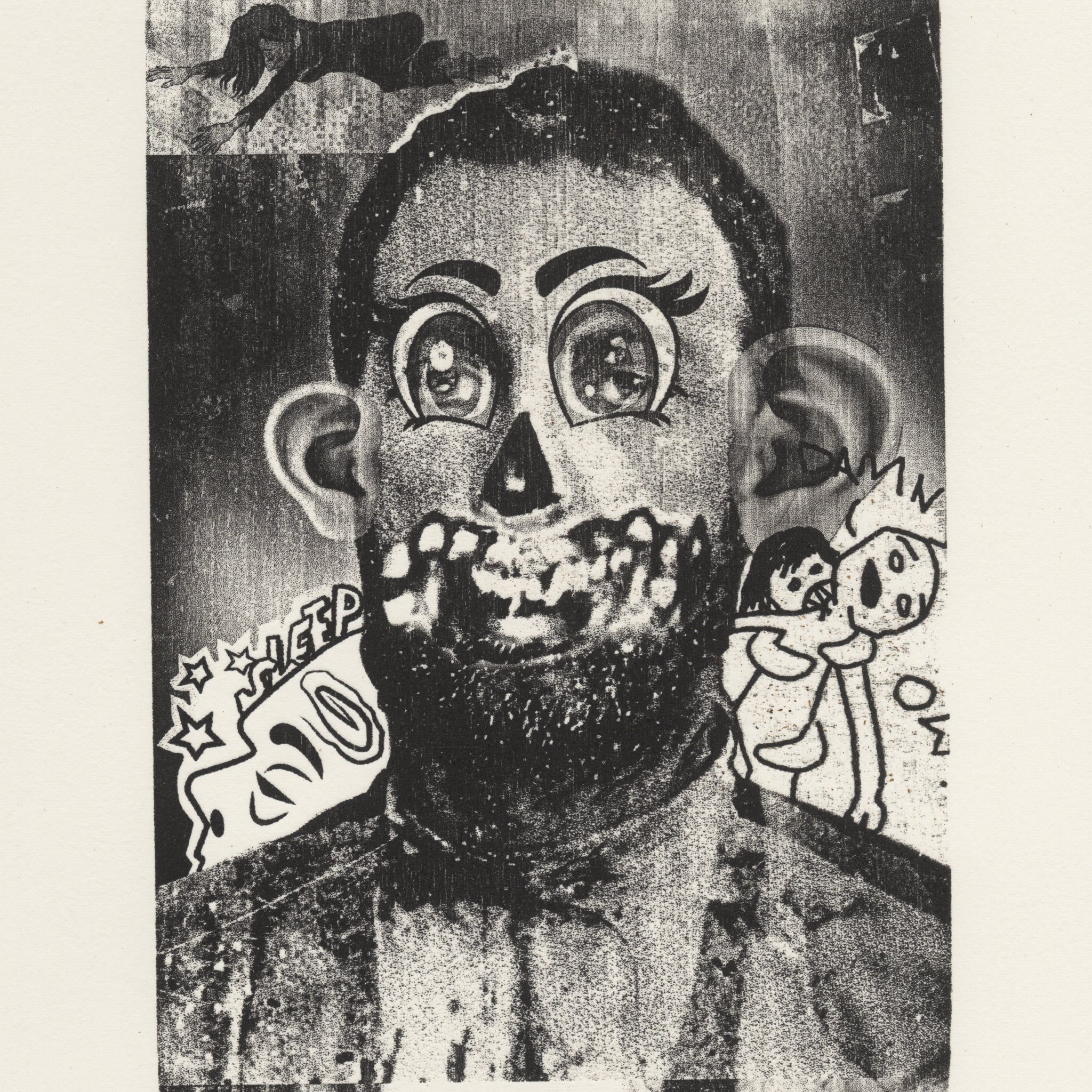 &quot;Sleepy Head&quot; Woodblock Print