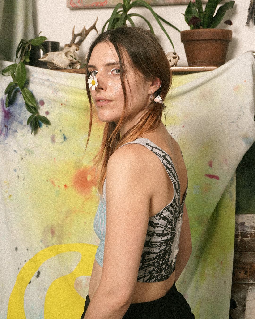 Cracked Spandex Crop Tank