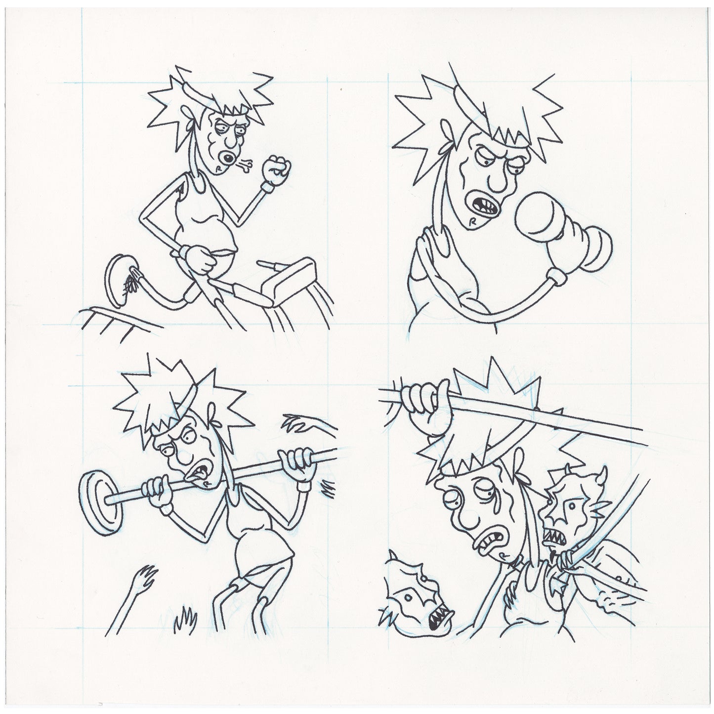'Exercise 'Em' Original Drawing