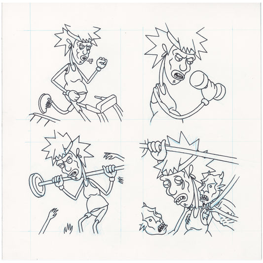 'Exercise 'Em' Original Drawing