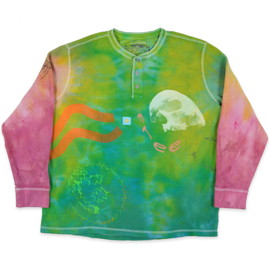 DD_cycle-007 'Free Luck' Waffle Henley [2XL]