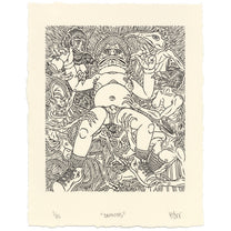 &quot;Demons&quot; Linocut