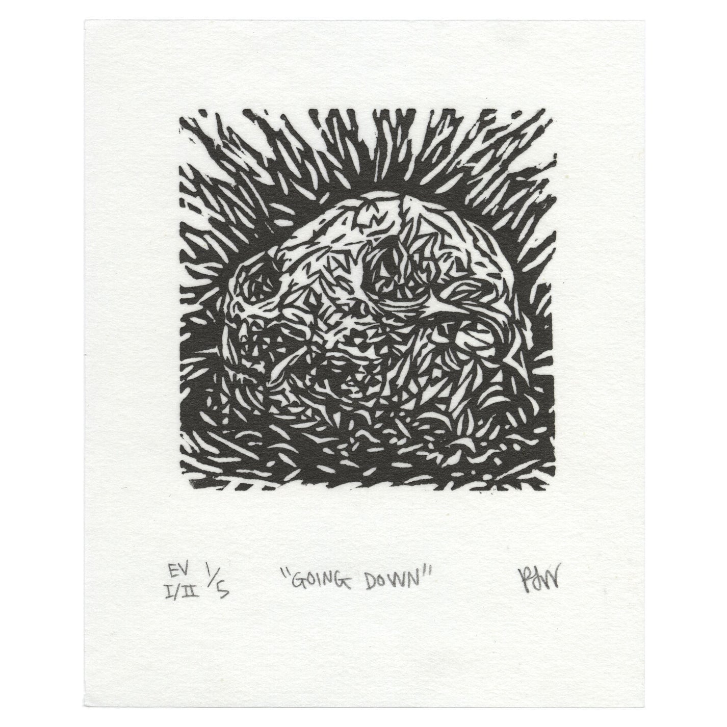 &quot;Going Down&quot; Linocut