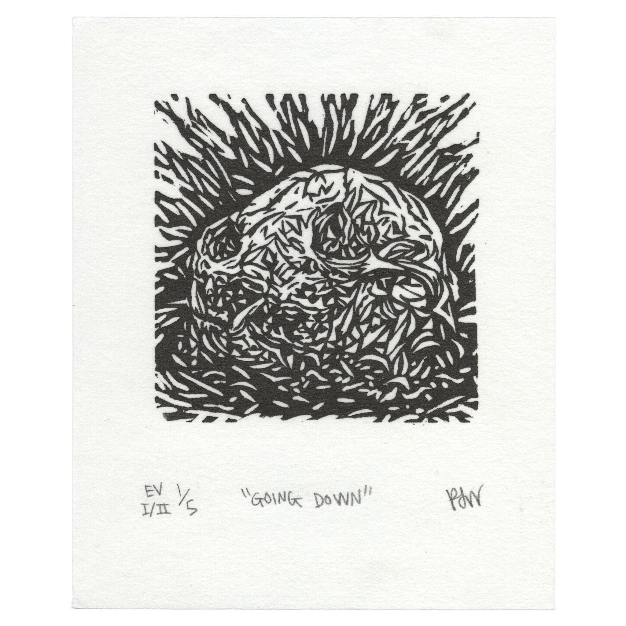 &quot;Going Down&quot; Linocut