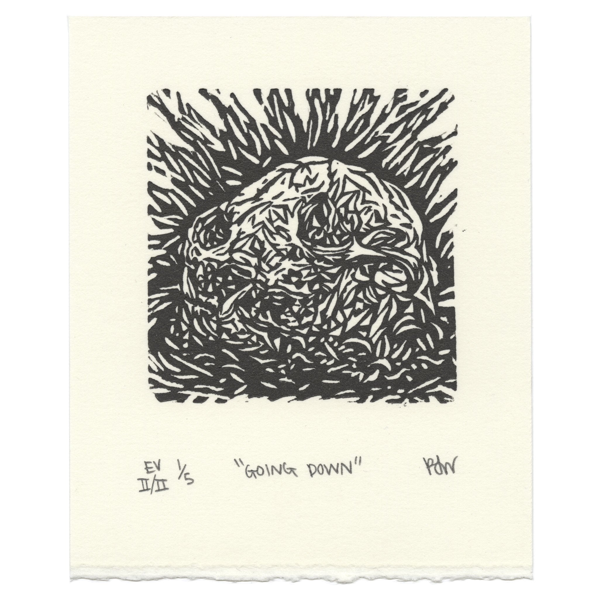 &quot;Going Down&quot; Linocut