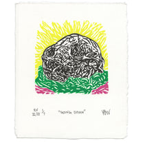 &quot;Going Down&quot; Linocut